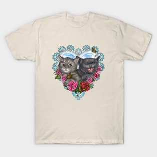 Screaming Kittens Heart T-Shirt